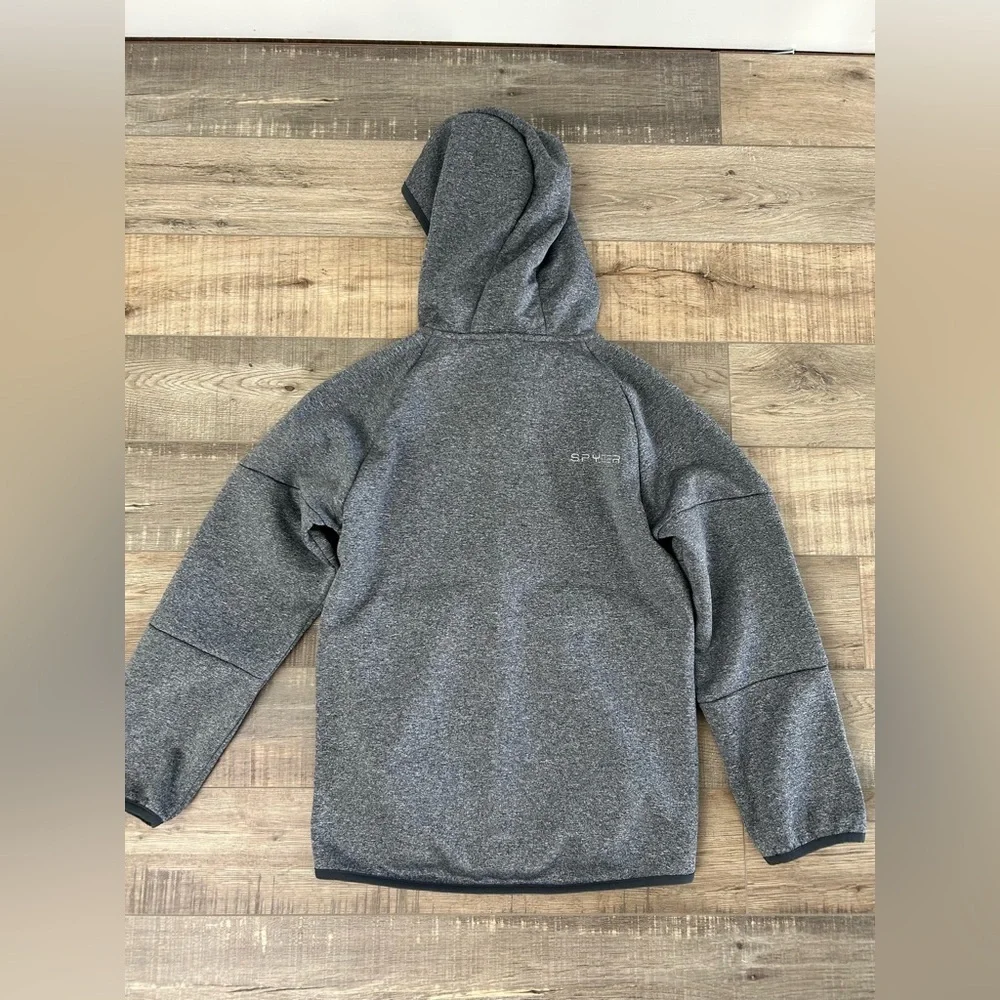 Spyder Kids Gray and Blue Hooded Lined Fleece Jacket - Size 10/12